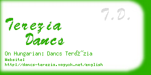 terezia dancs business card